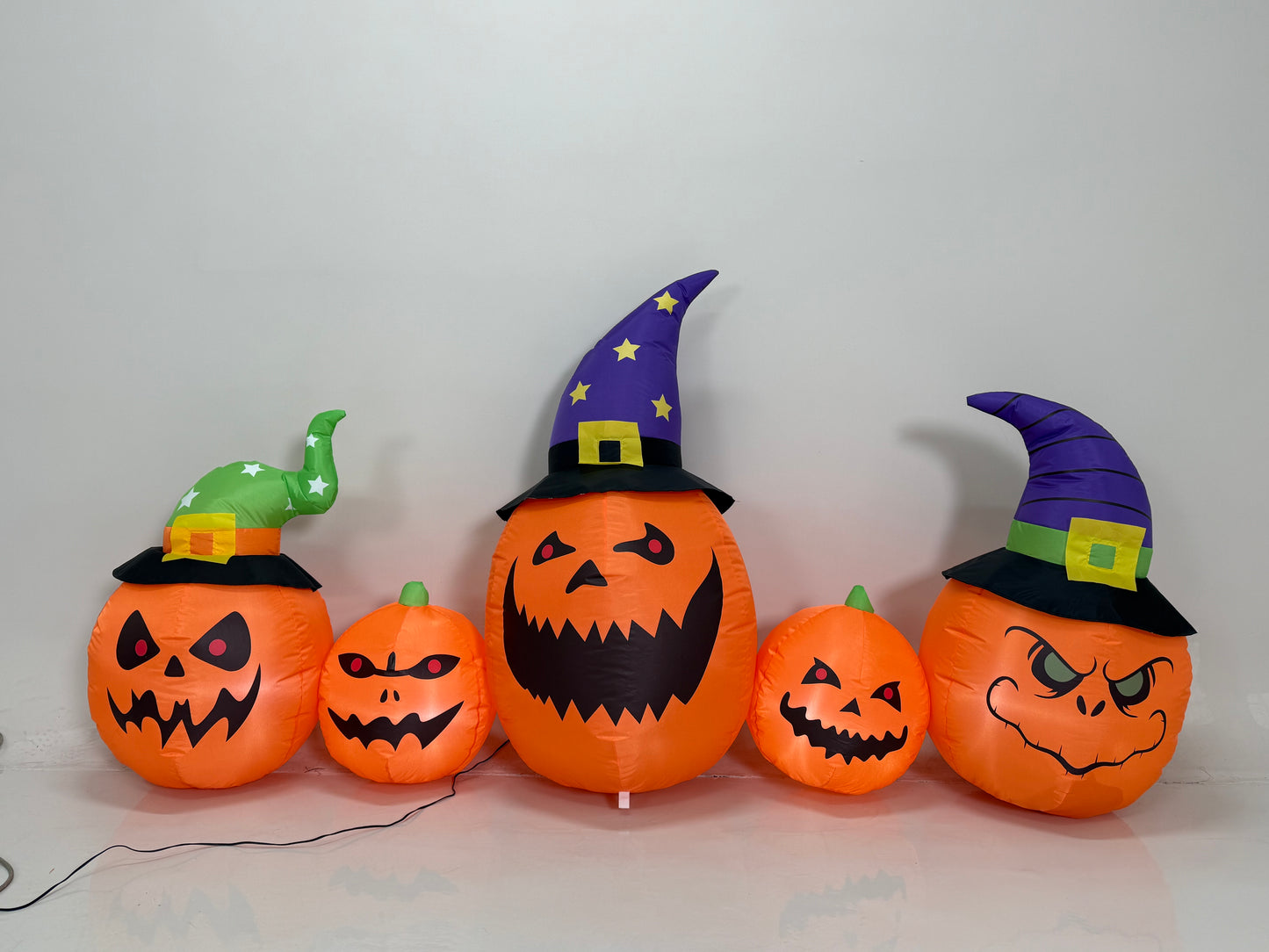 Firstness 8FT Halloween Inflatable Pumpkins Outdoor Decorations,5 Pumpkins with Lights for Party Yard