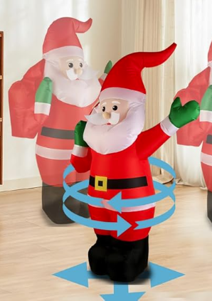 Firstness 2.4 GHz Santa Claus Inflatable RC Car, Christmas Inflatables Party Celebration Decoration for kids Age 6+ Gift