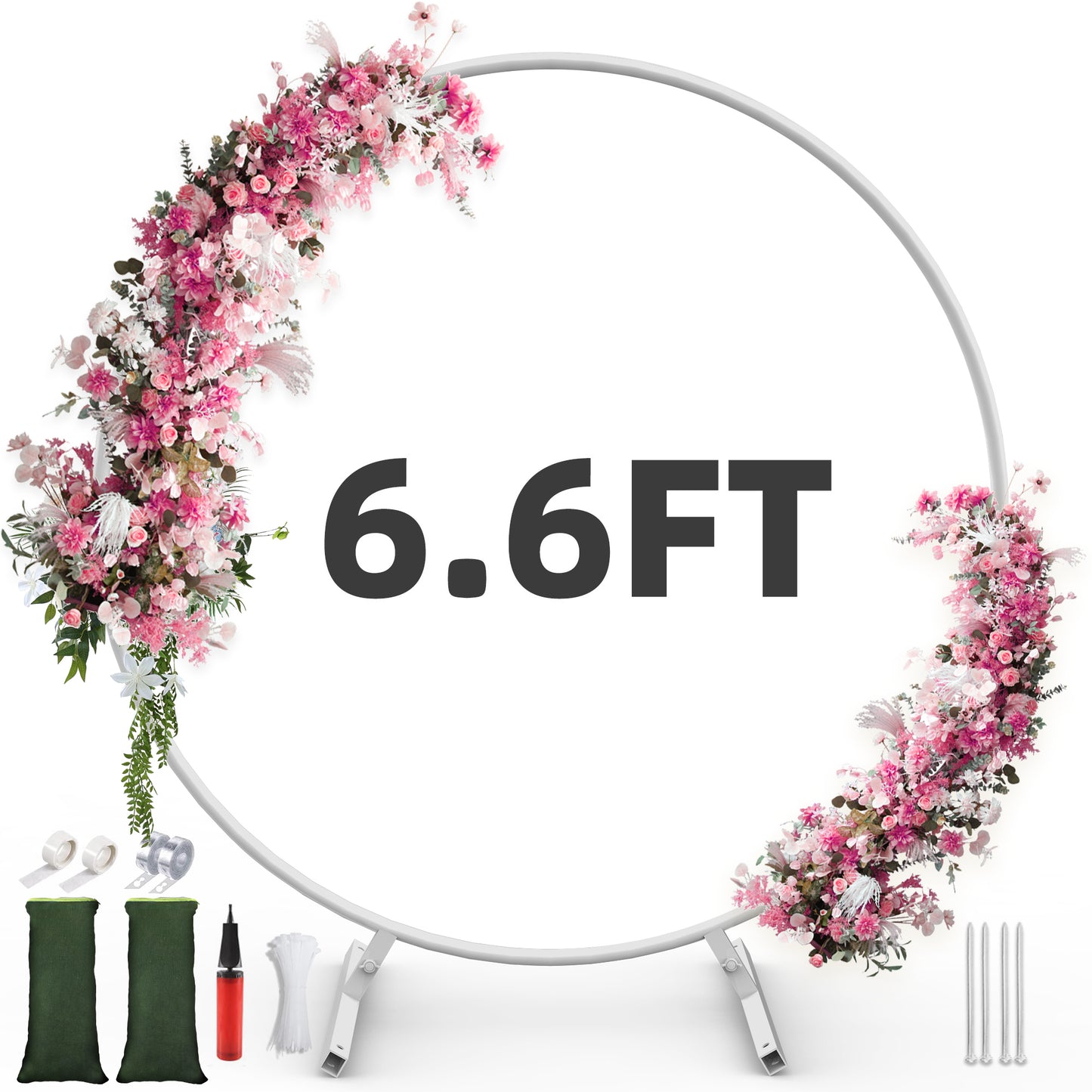 Firstness Round Garden Arbors Metal Large Circle Wedding Arch Frame for Bridal Party Elegant Wedding Decorations