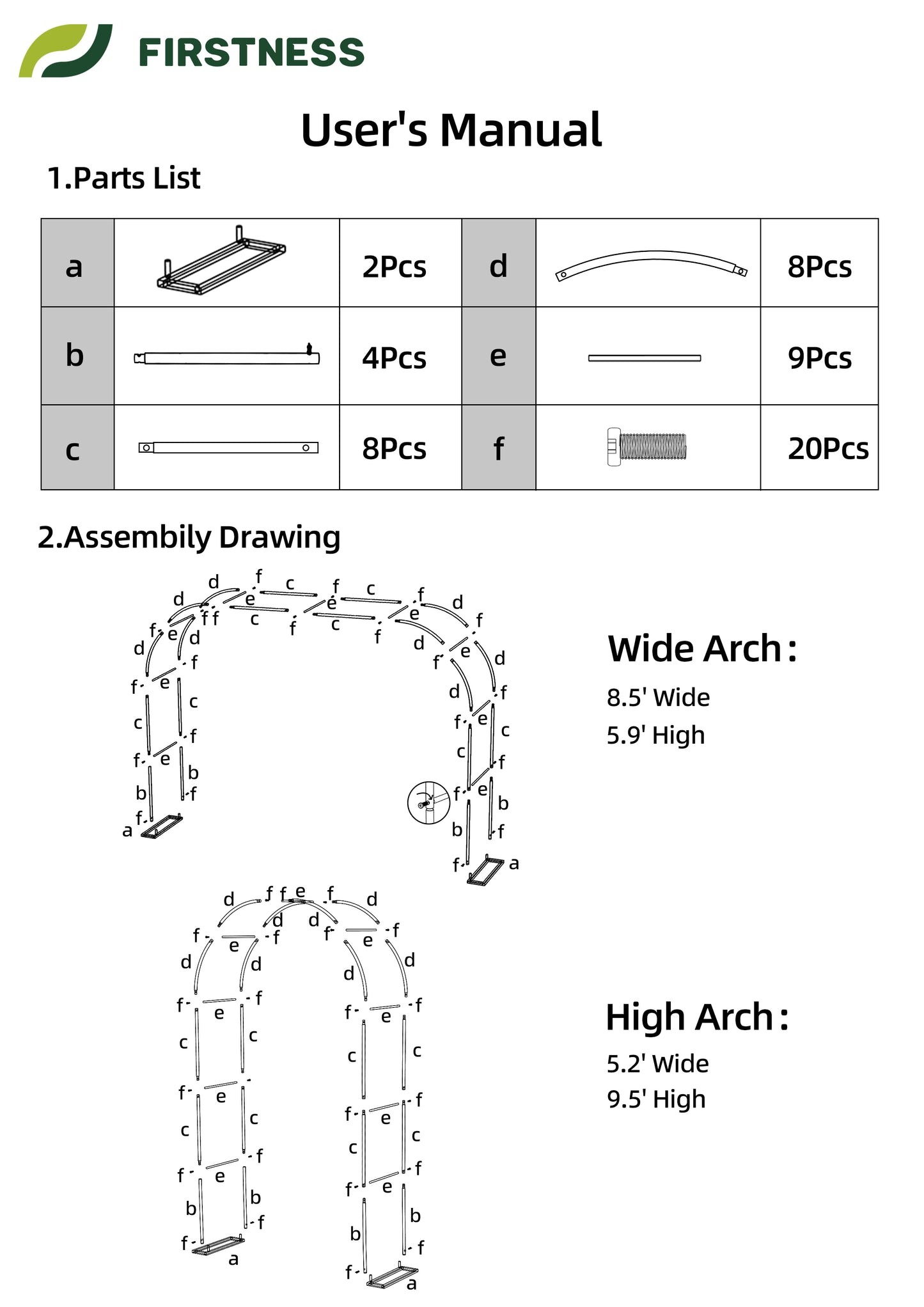 Firstness Metal Garden Arbors, Outdoor Arch Arbor Trellis for Wedding Bridal Party Elegant Wedding Decorations (White)