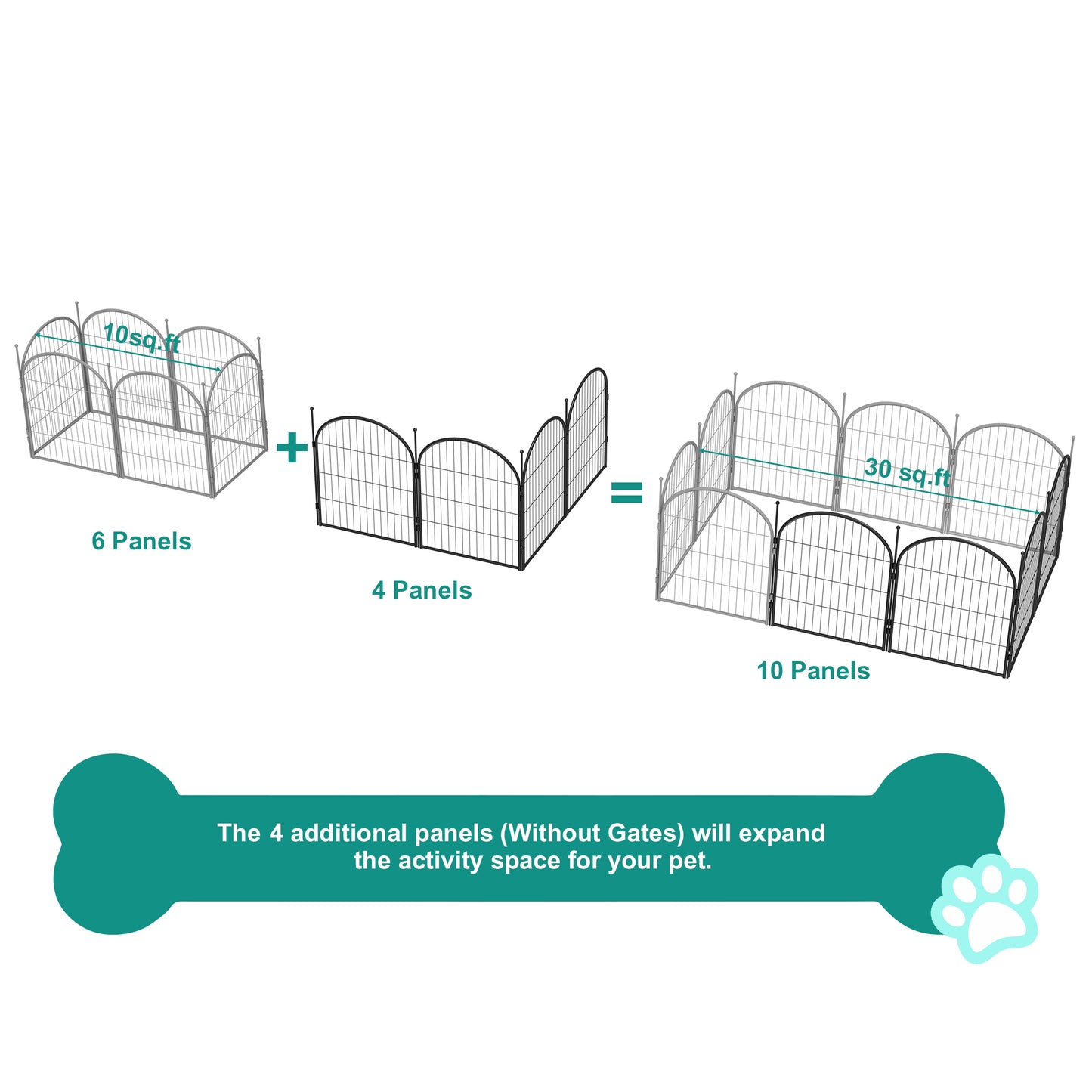 Monasem Dog Playpen,4 Panels 32" Height Dog Fence for Small Medium Dogs Pets,Dog Kennel for Outdoor Indoor Camping Yard and RV(Black)