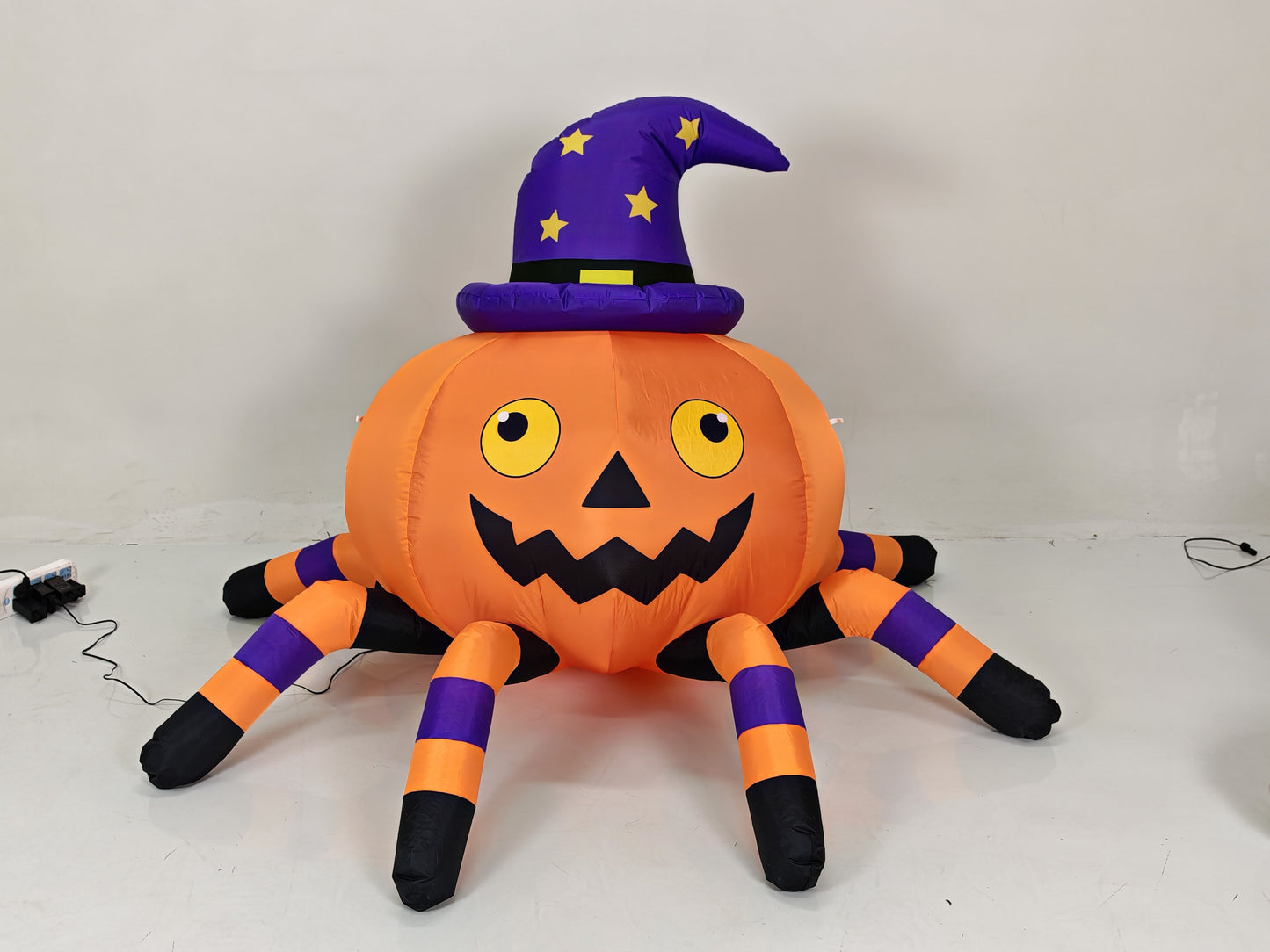 Firstness 6FT Halloween Inflatable Pumpkin Spider with LED Lights Outdoor Decorations for Yard Party