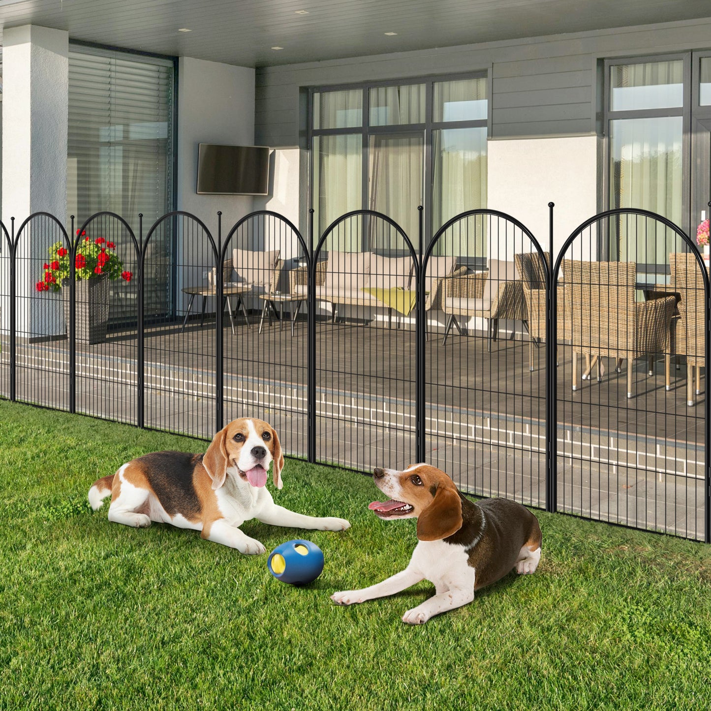 Monasem Dog Playpen,6 Panels 40" Height Dog Fence for Small Medium Dogs Pets,Dog Kennel for Outdoor Indoor Camping Yard and RV(Black)