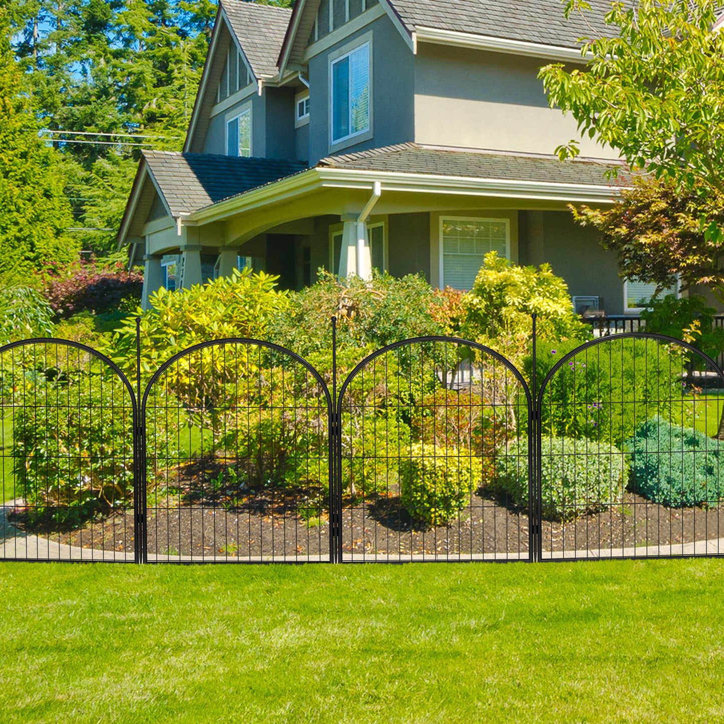 Monasem Dog Playpen,2 Panels 32" Height Dog Fence for Small Medium Dogs Pets,Dog Kennel for Outdoor Indoor Camping Yard and RV(Black)