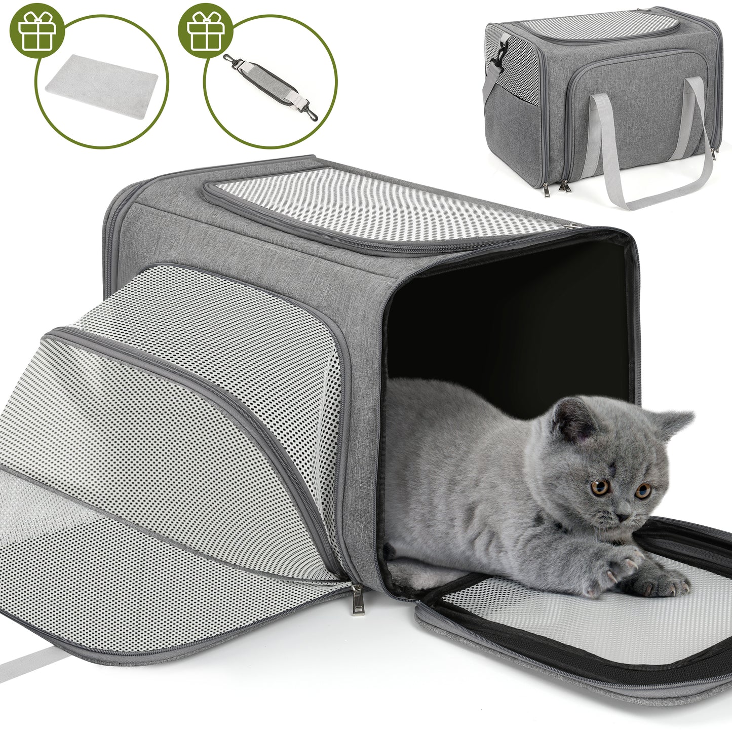 Monasem Pet Carrier Expandable (Gray)