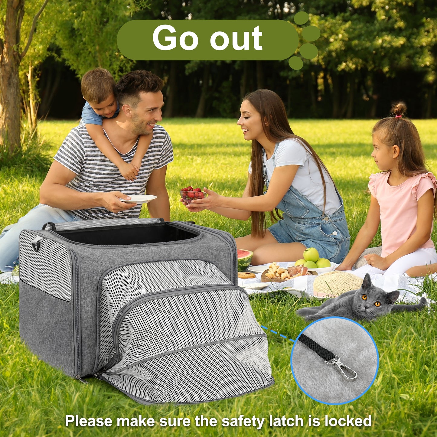 Monasem Expandable Cat Carrier, Collapsible Portable Pet Carrier Travel Bag for Puppies & Small Dogs, 19"x 13"x 13"