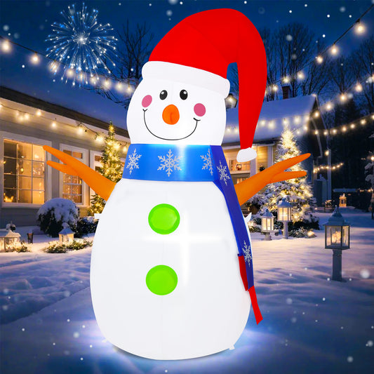 Firstness 4ft Tall Christmas Inflatable,Snowman Xmas Inflatable Outdoor Decoration with LED Lights for Yard Garden Lawn
