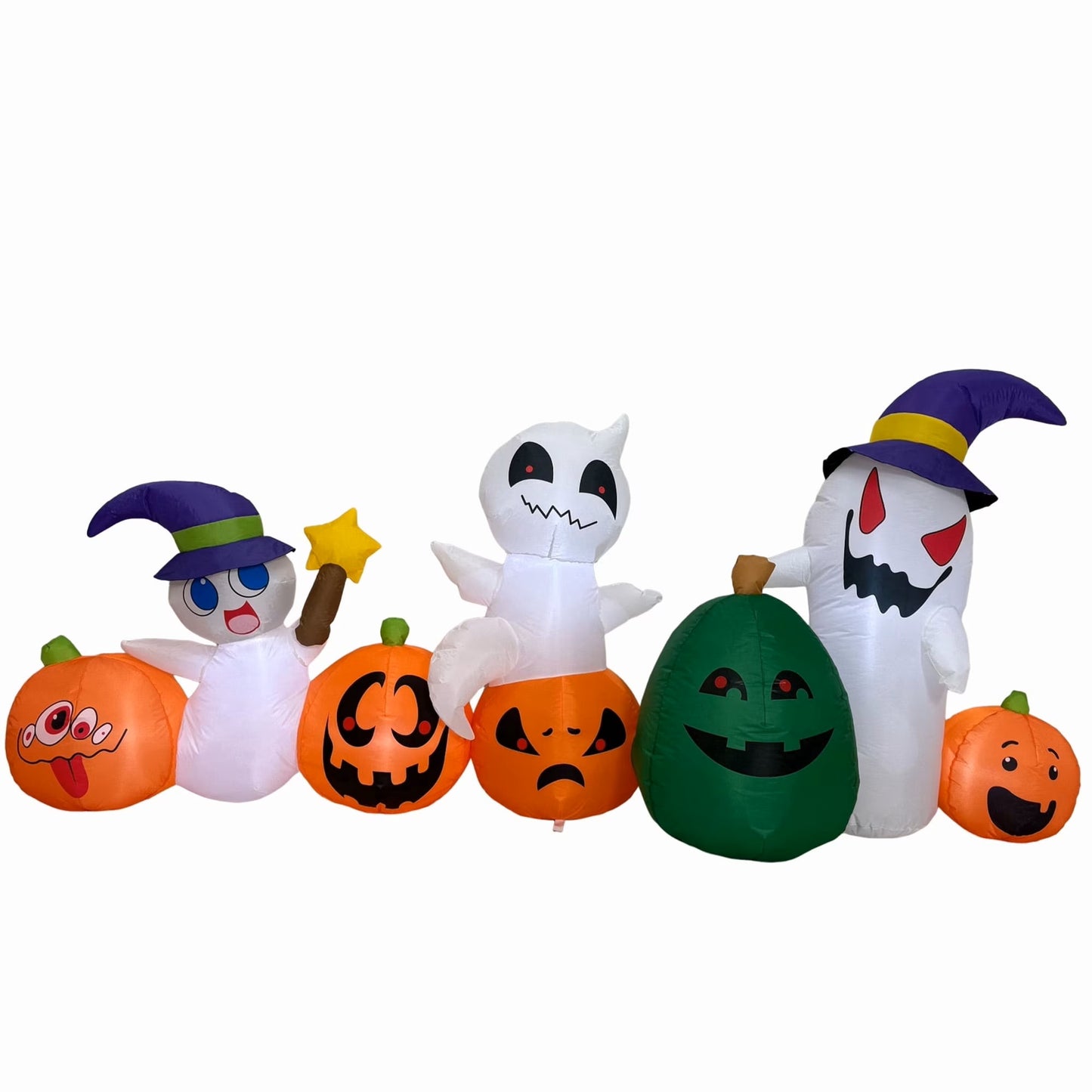 Firstness 8ft Long Halloween Inflatable with Lights,Pumpkin Ghost for Outdoor Decorations
