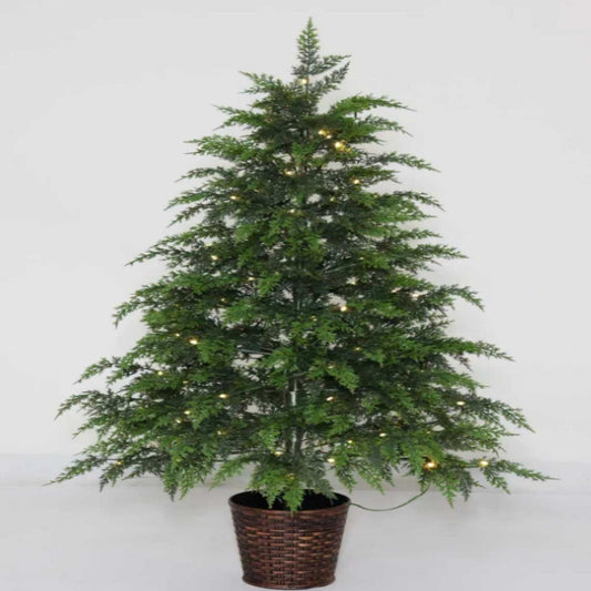 Firstness 2FT Tabletop Christmas Tree, PE Artificial Cypress Tree for Indoor/Outdoor Decoration (Set of 2)