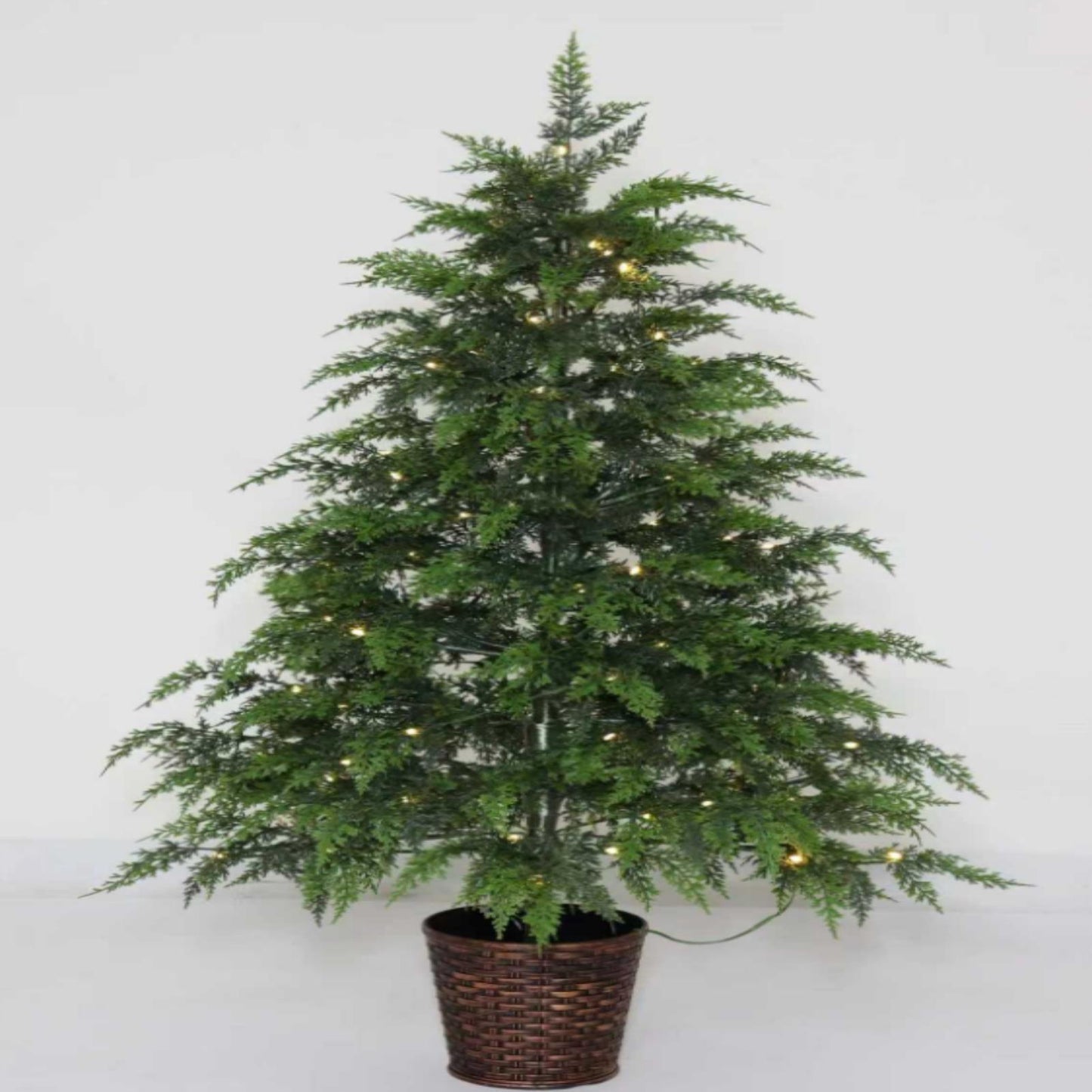 Firstness 2FT Tabletop Christmas Tree, PE Artificial Cypress Tree for Indoor/Outdoor Decoration (Set of 2)