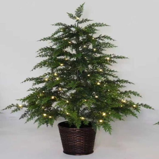 Firstness 4FT Artificial Christmas Tree, PE Cypress Tree for Indoor/Outdoor Decoration