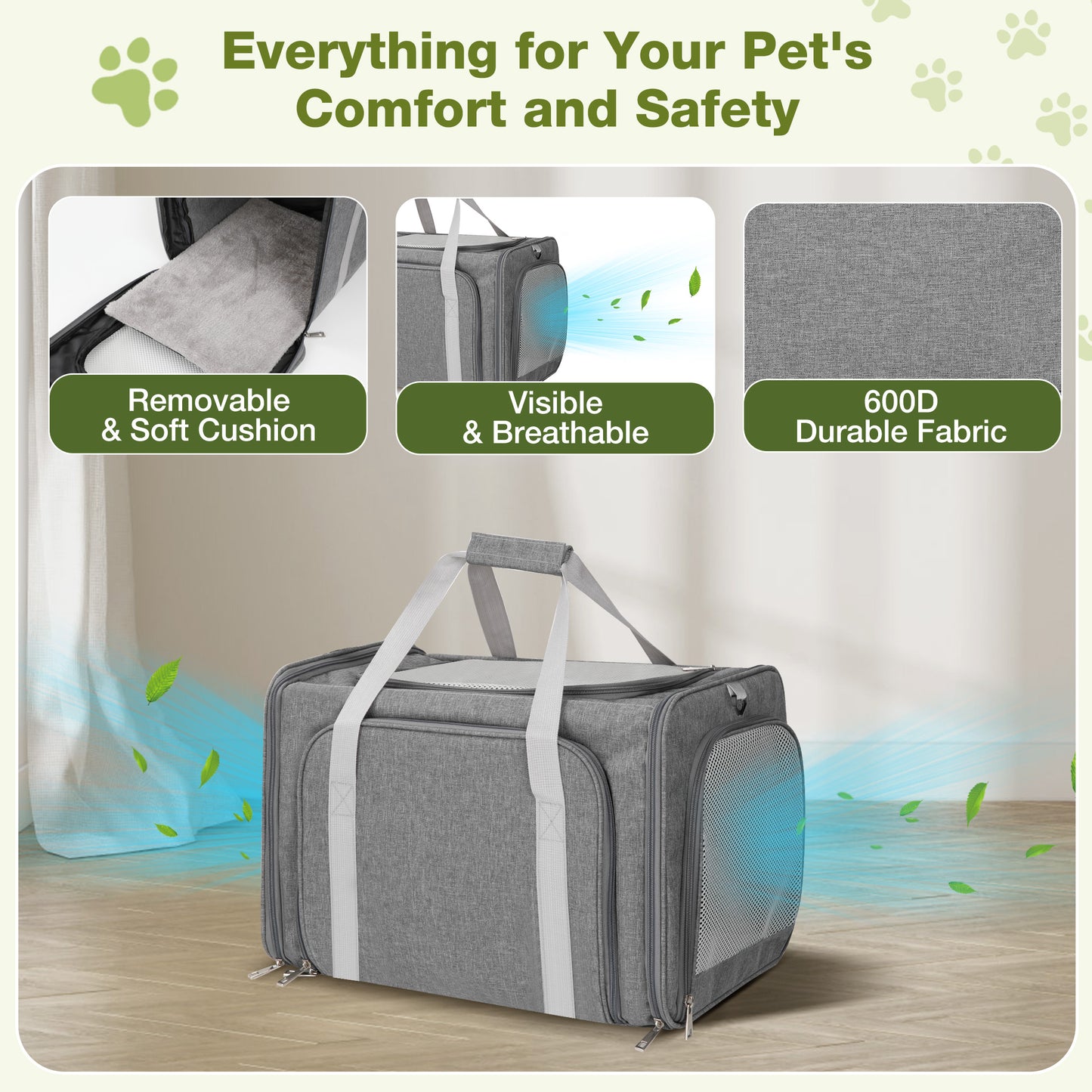 Monasem Pet Carrier Expandable (Gray)