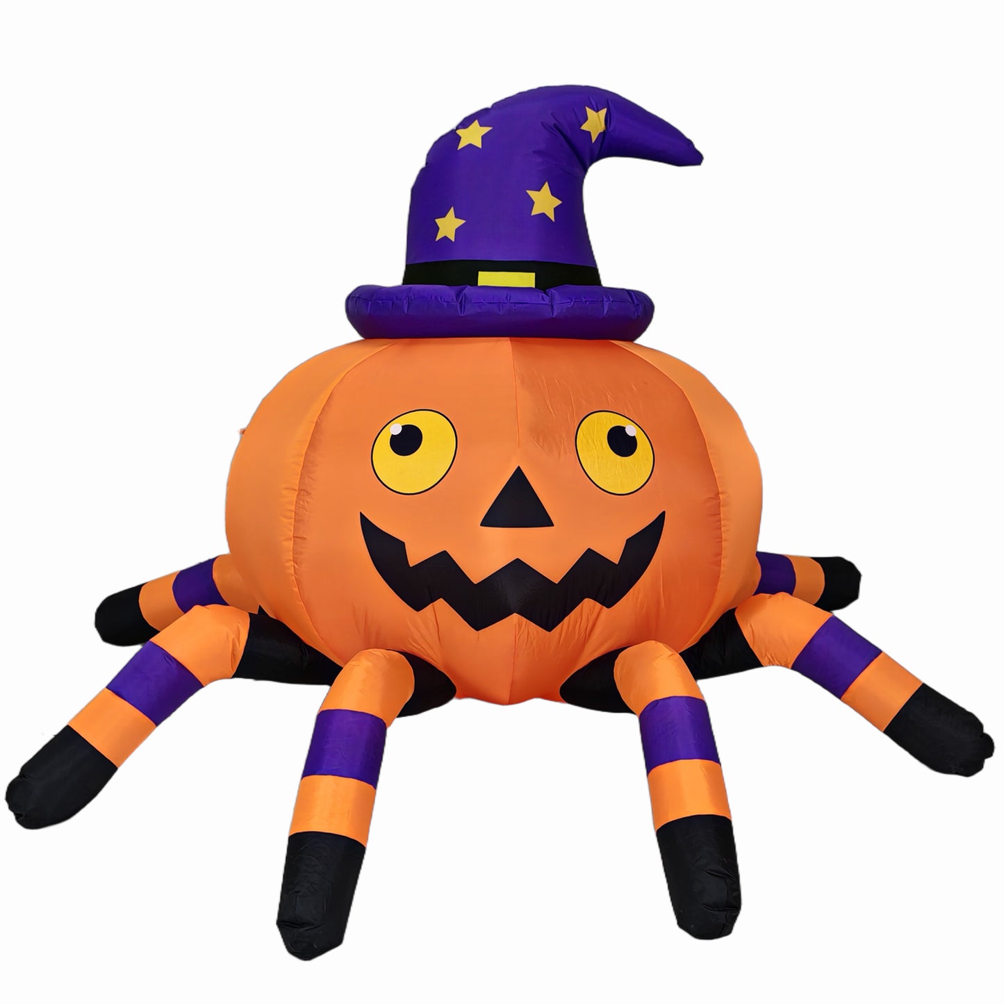 Firstness 6FT Halloween Inflatable Pumpkin Spider with LED Lights Outdoor Decorations for Yard Party