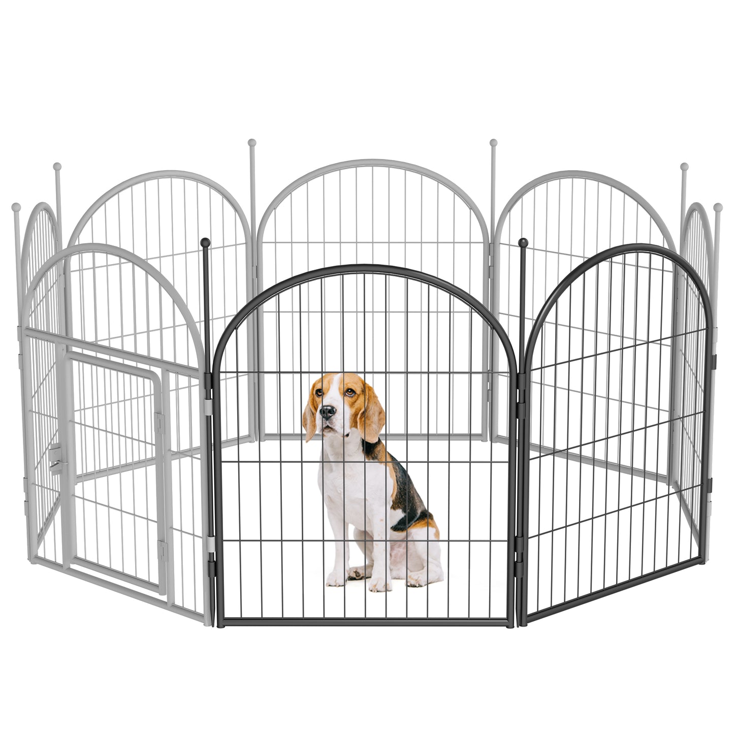 Monasem Dog Playpen,2 Panels 32" Height Dog Fence for Small Medium Dogs Pets,Dog Kennel for Outdoor Indoor Camping Yard and RV(Black)