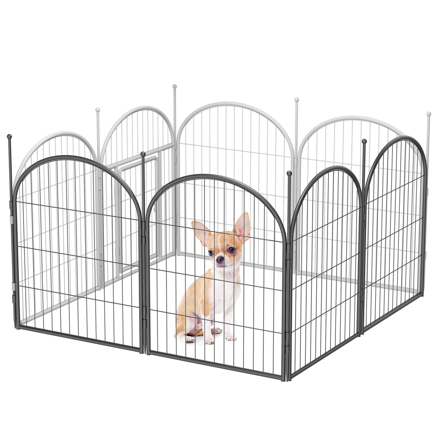 Monasem Dog Playpen,4 Panels 27" Height Dog Fence for Small Medium Dogs Pets,Dog Kennel for Outdoor Indoor Camping Yard and RV(Black)