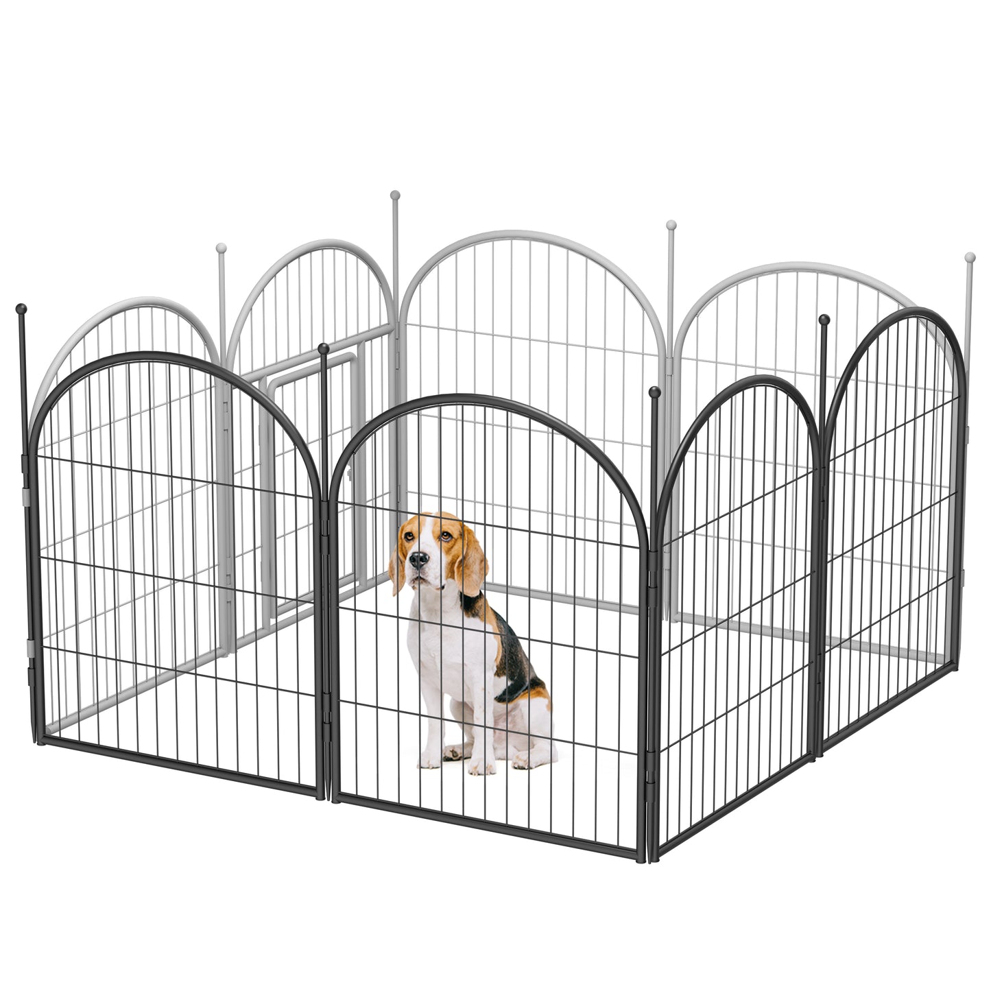 Monasem Dog Playpen,4 Panels 32" Height Dog Fence for Small Medium Dogs Pets,Dog Kennel for Outdoor Indoor Camping Yard and RV(Black)