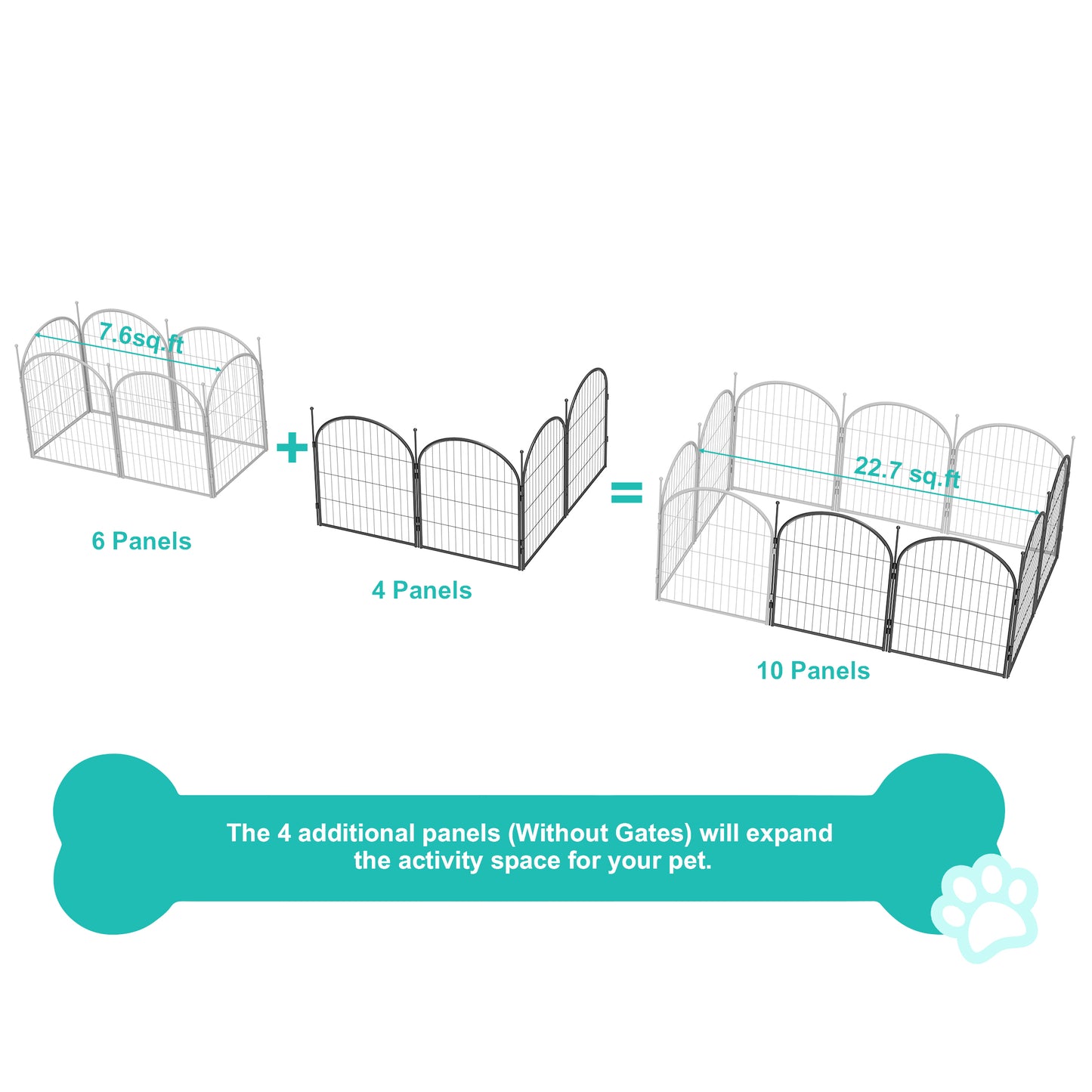 Monasem Dog Playpen,4 Panels 27" Height Dog Fence for Small Medium Dogs Pets,Dog Kennel for Outdoor Indoor Camping Yard and RV(Black)