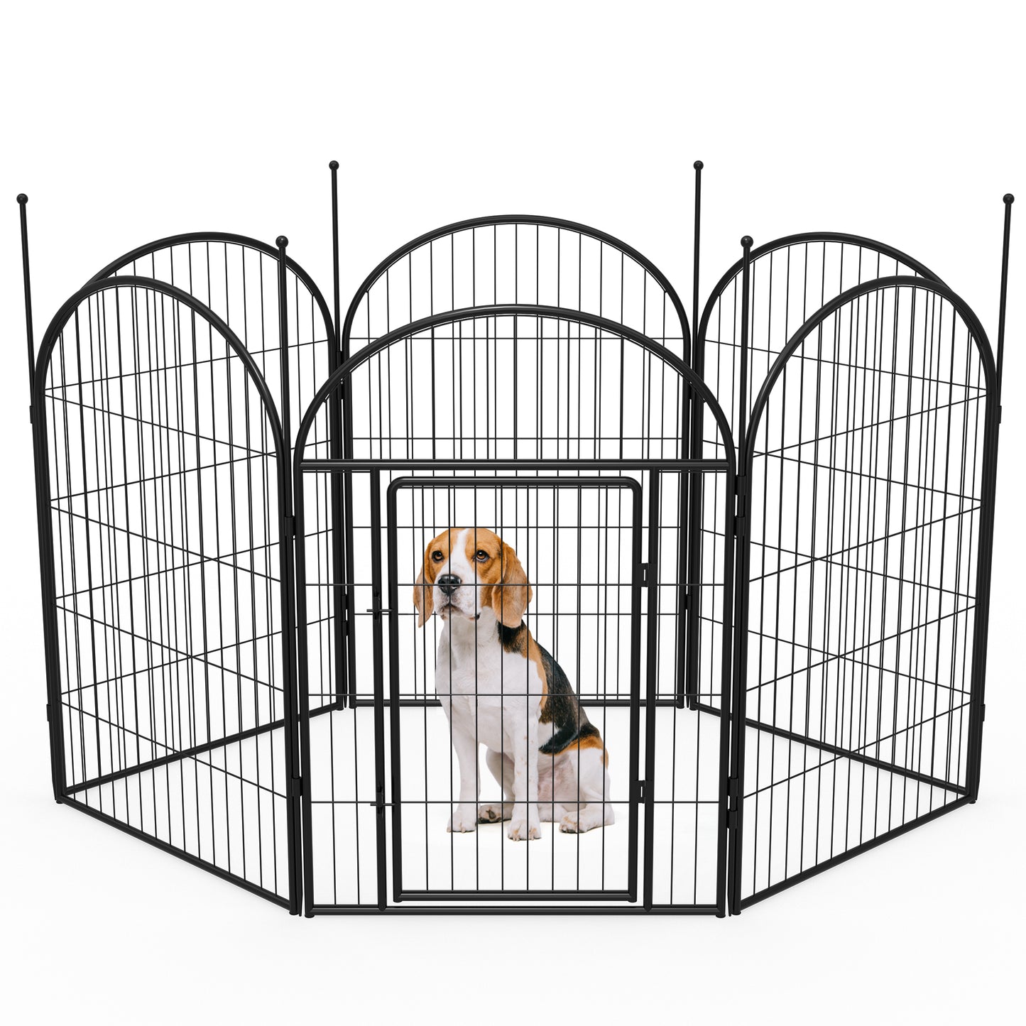 Monasem Dog Playpen,6 Panels 40" Height Dog Fence for Small Medium Dogs Pets,Dog Kennel for Outdoor Indoor Camping Yard and RV(Black)