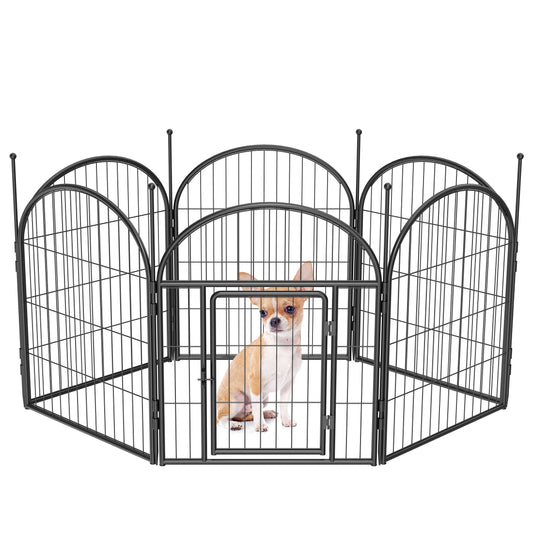 Monasem Dog Playpen,6 Panels 27" Height Dog Fence for Small Medium Dogs Pets,Dog Kennel for Outdoor Indoor Camping Yard and RV(Black)