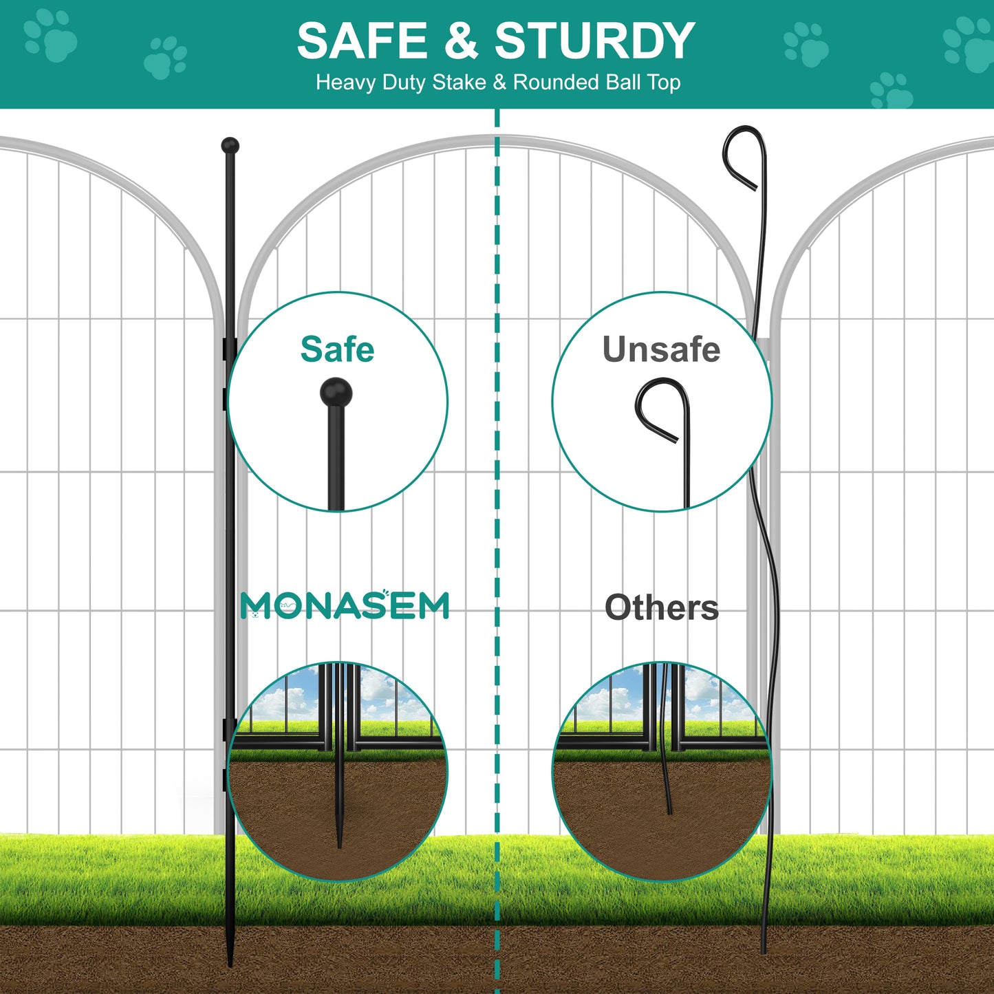 Monasem Dog Playpen,6 Panels 40" Height Dog Fence for Small Medium Dogs Pets,Dog Kennel for Outdoor Indoor Camping Yard and RV(Black)