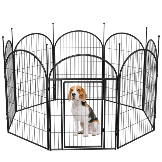Monasem Dog Playpen,8 Panels 40" Height Dog Fence for Small Medium Dogs Pets,Dog Kennel for Outdoor Indoor Camping Yard and RV(Black)