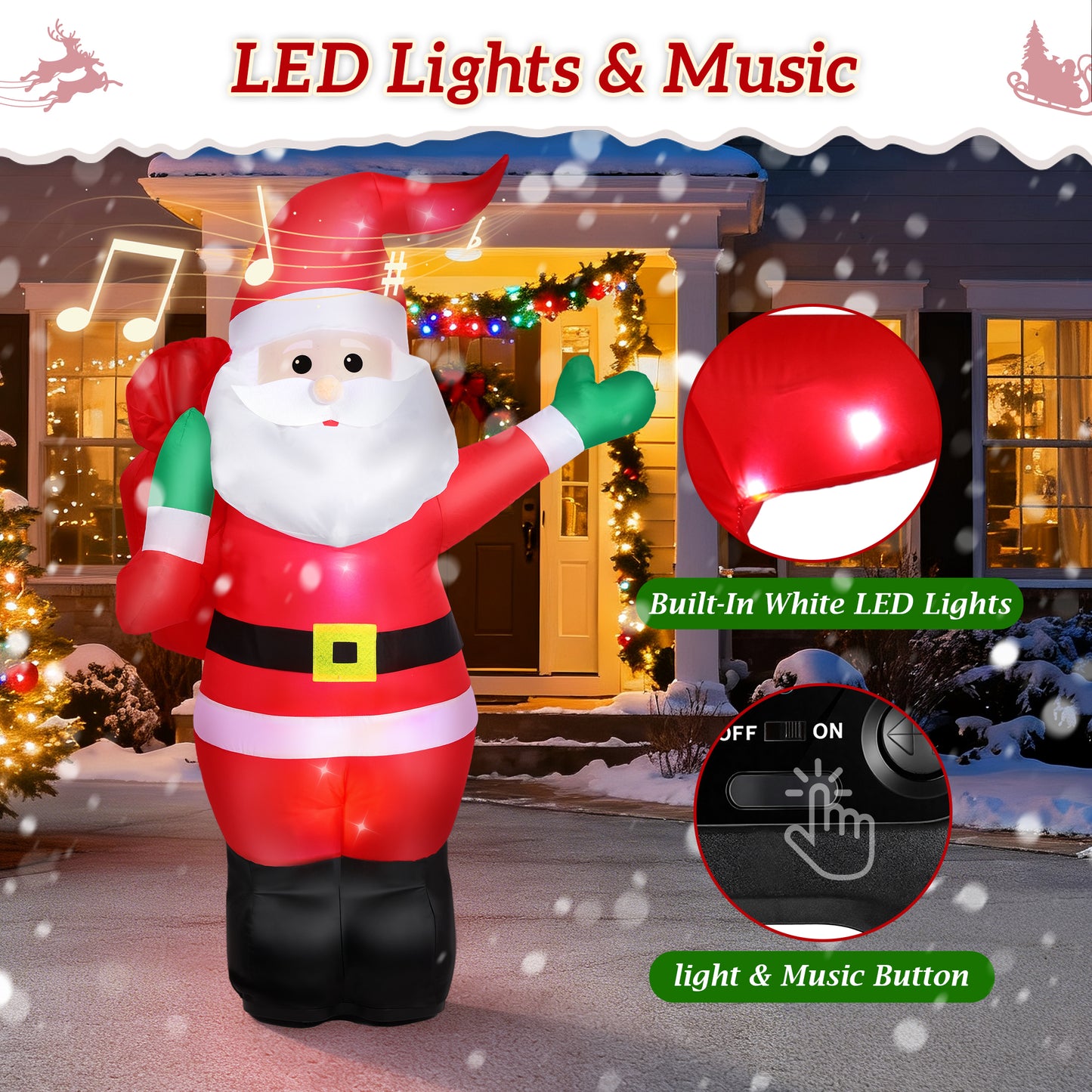 Firstness 4ft Rc Cars for Kids Christmas Inflatables Santa Claus,Rc Toys Remote Control Christmas Blow Ups with Light and Sounds,Indoor Outdoor Decoration