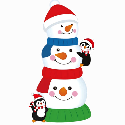 Firstness 4ft Tall Christmas Inflatables Snowman Blow ups Xmas Inflatable Outdoor Decoration with LED Lights for Yard Garden Lawn