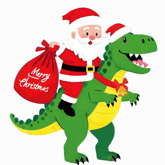 Firstness 6ft Christmas Inflatable Outdoor Decoration with LED Lights, Christmas Blow ups Santa Claus Dinosaur Blow up Xmas Decor for Party Yard Garden Lawn