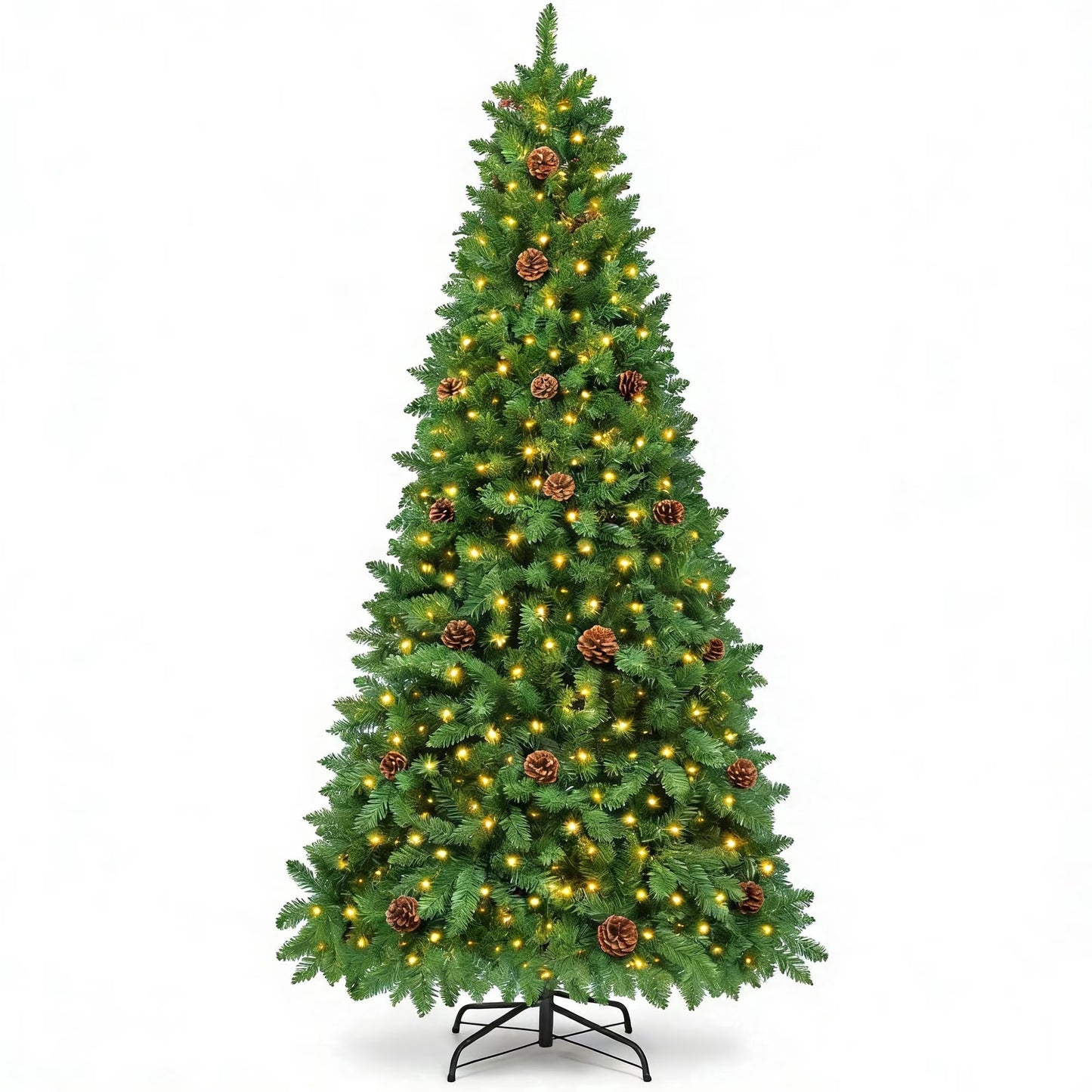 Firstness 6ft Christmas Tree with Warm White Lights and Branch Tips，Green