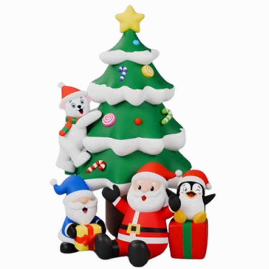 Firstness 7ft Christmas Inflatables,Blow ups Christmas Tree with Rotation LED Lights Yard Garden Xmas Outdoor Decoration