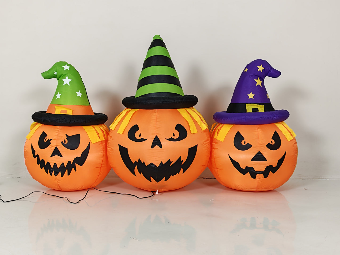 Firstness 6FT Halloween Inflatable,Three Pumpkins with LED Lights Outdoor Decorations
