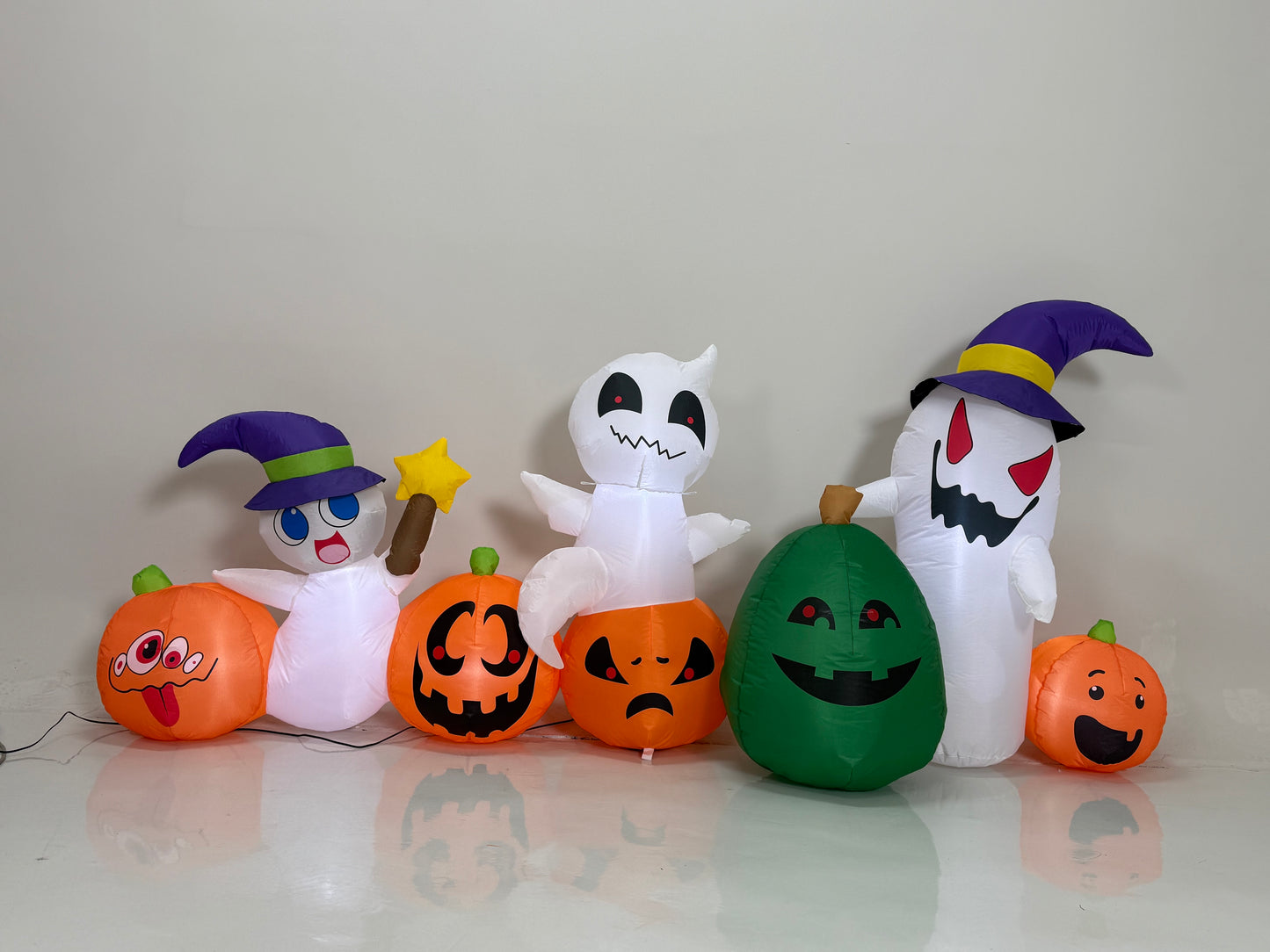 Firstness 8ft Long Halloween Inflatable with Lights,Pumpkin Ghost for Outdoor Decorations