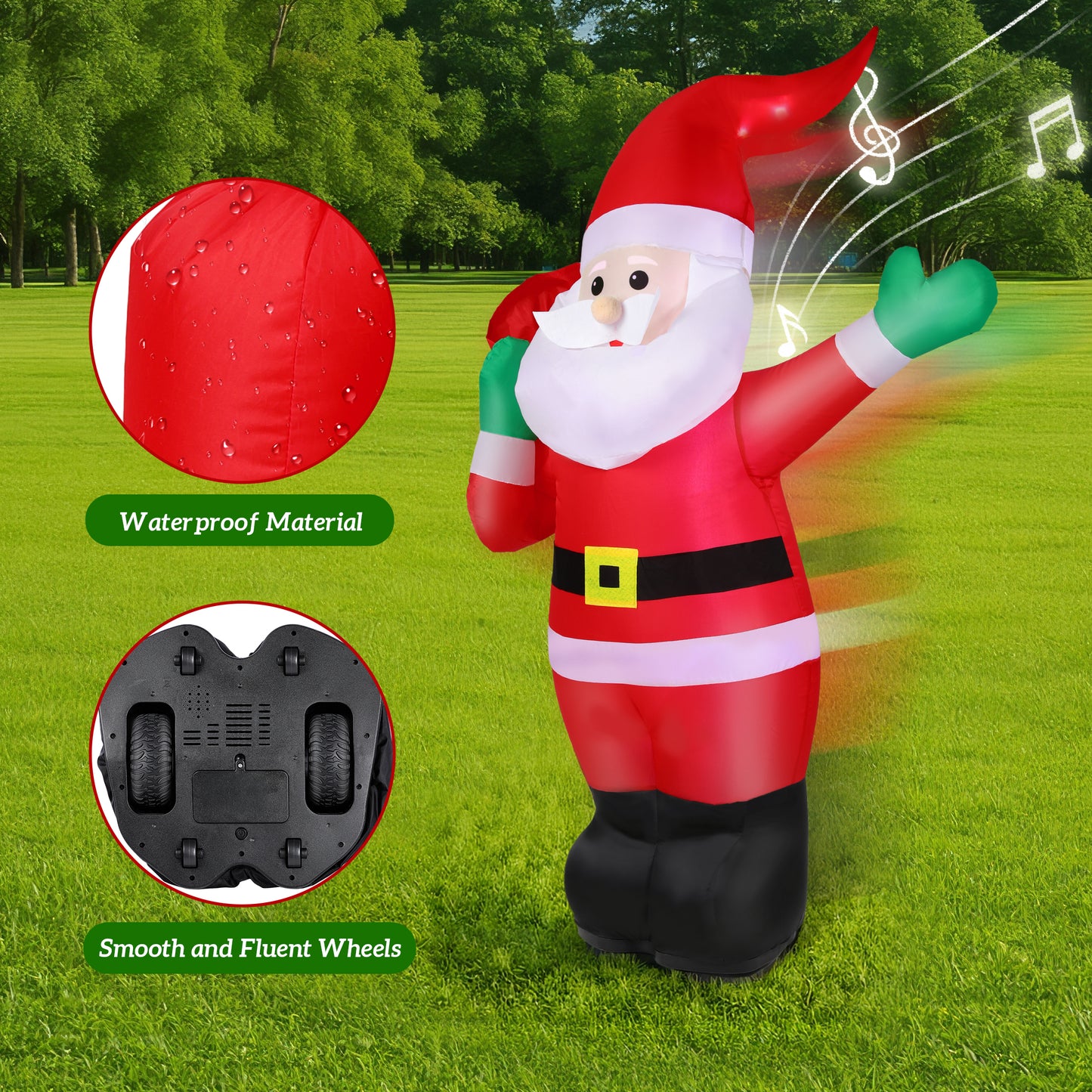 Firstness 4ft Rc Cars for Kids Christmas Inflatables Santa Claus,Rc Toys Remote Control Christmas Blow Ups with Light and Sounds,Indoor Outdoor Decoration