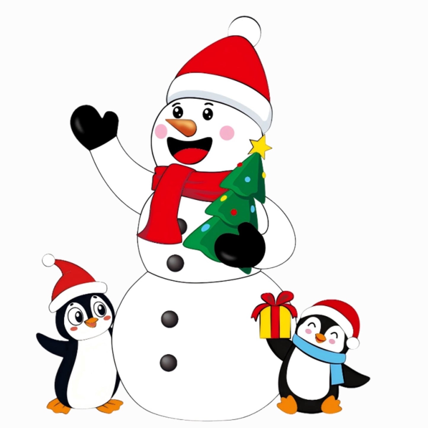 Firstness 6ft Christmas Inflatable, Snowmen Penguin Inflatable with LED Lights for Christmas Holiday Outdoor Yard Decorations