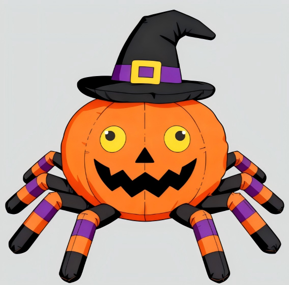Firstness 6FT Halloween Inflatable Pumpkin Spider with LED Lights Outdoor Decorations for Yard Party