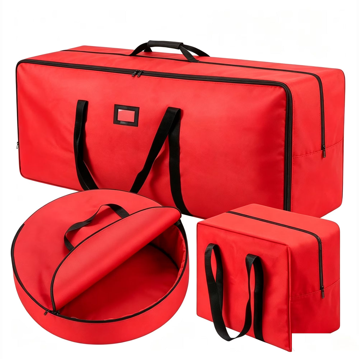 Firstness 3Pcs Christmas Tree Storage Bag,Red