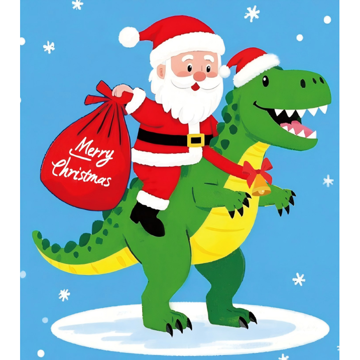 Firstness 6ft Christmas Inflatable Outdoor Decoration with LED Lights, Christmas Blow ups Santa Claus Dinosaur Blow up Xmas Decor for Party Yard Garden Lawn
