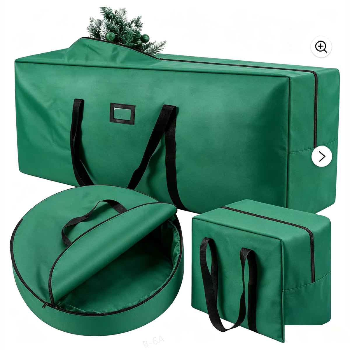 Firstness 3Pcs Christmas Tree Storage Bag,Green