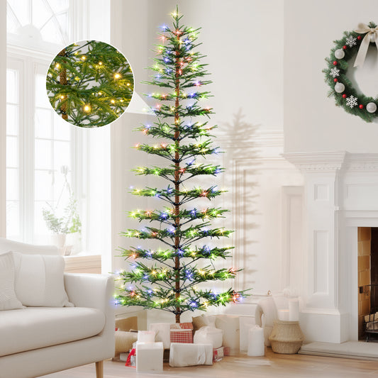 Firstness 7.5FT Christmas Tree Sparse Conifer, Prelit Artificial Tree with 400 Colorful Lights & 11 Modes, 410 PE Branch Tips, Easy Assembly Xmas Tree for Home Office Shop Holiday Decoration