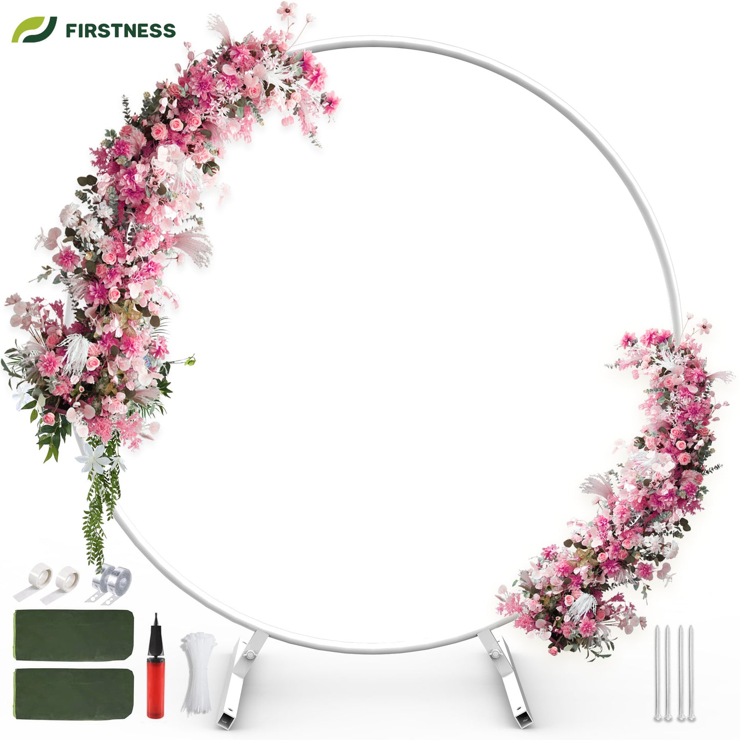 Firstness Round Garden Arbors Metal Large Circle Wedding Arch Frame for Bridal Party Elegant Wedding Decorations
